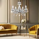 GLOBO LIGHTING Kronleuchter Chrom Kristall 5-flammig E14 Bild 2