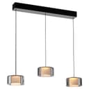 Paul Neuhaus LED Pendelleuchte RIKA 3-flammig Schwarz Grau Glas Bild 2