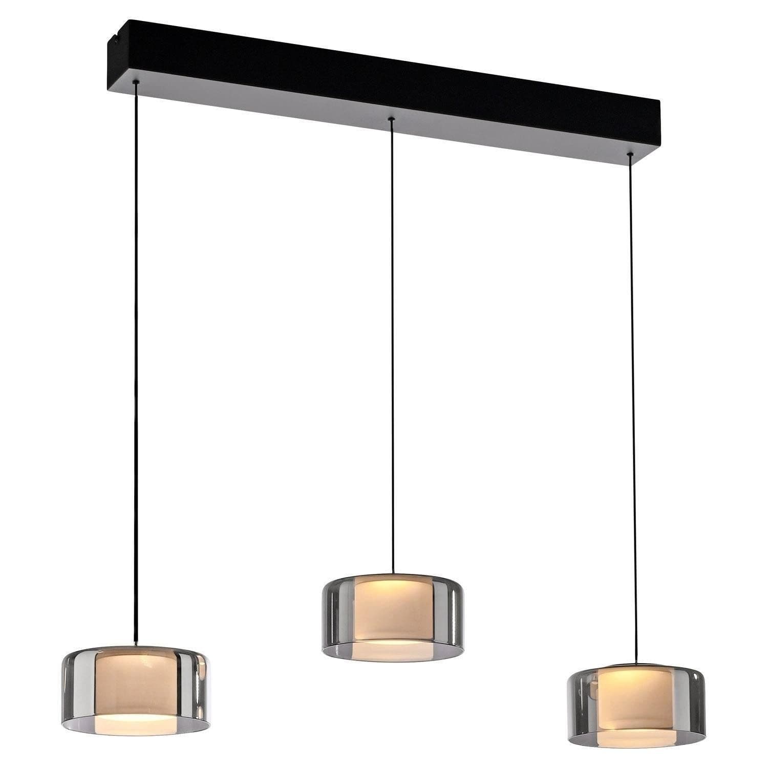 Paul Neuhaus LED Pendelleuchte RIKA 3-flammig Schwarz Grau Glas - Bild 2