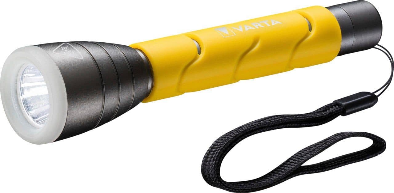 VARTA Outdoor Sports Taschenlampe F20 LED inkl. 2x AA Batterien Gelb/Silber - Bild 2