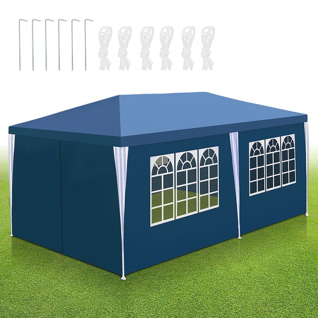 Clanmacy Pavillon Partyzelt 3x6m Blau Wasserdicht - Bild 2