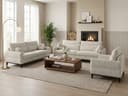 Beautysofa Polstergarnitur BELWEDER 3-Sitzer 2-Sitzer Sessel Beige Bouclé Bild 2