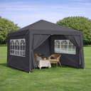 BBG Faltpavillon 3x3 m Schwarz wasserdicht mit 4 Seitenwänden Bild 2