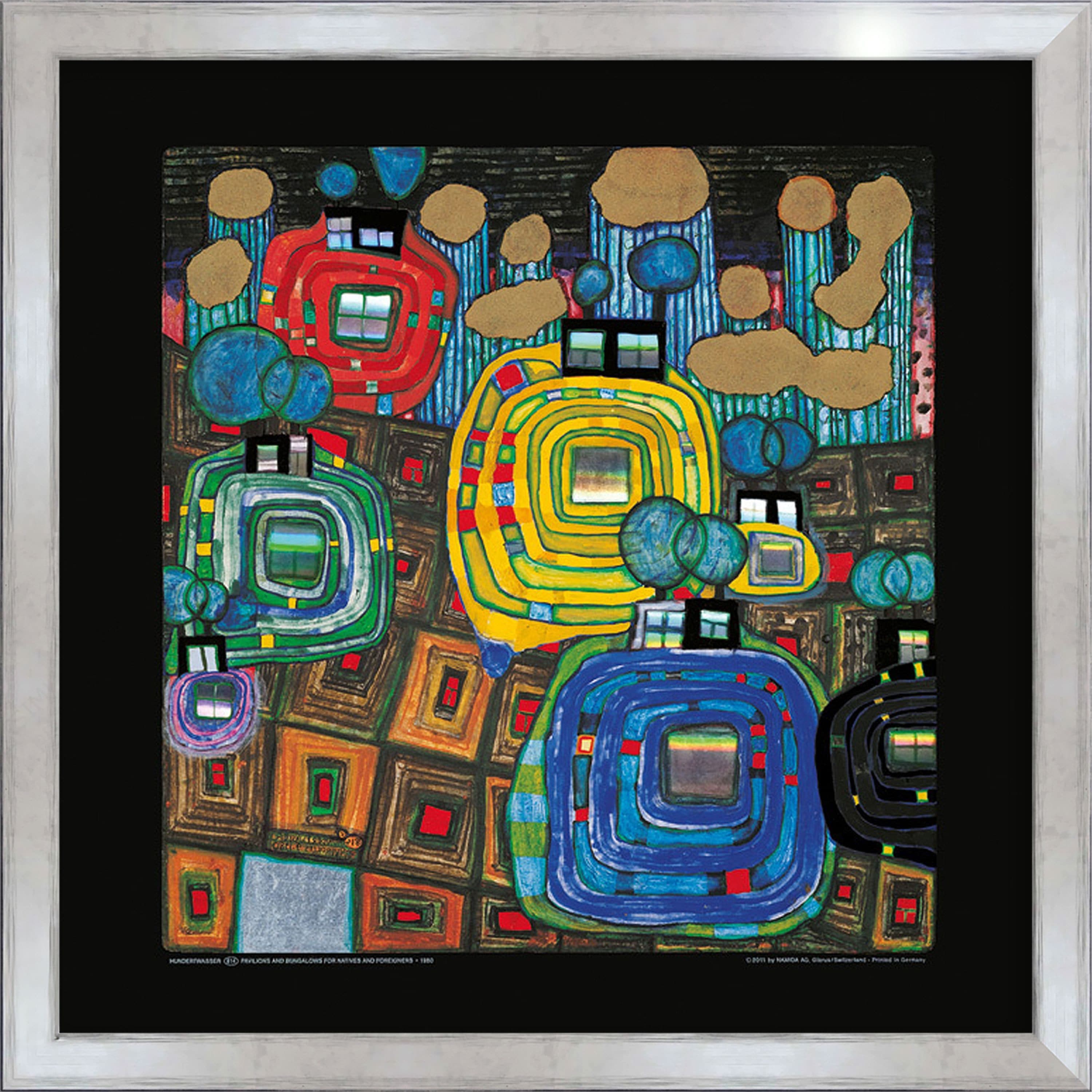 artissimo Hundertwasser Bild mit Rahmen 53x53cm - Bild 2