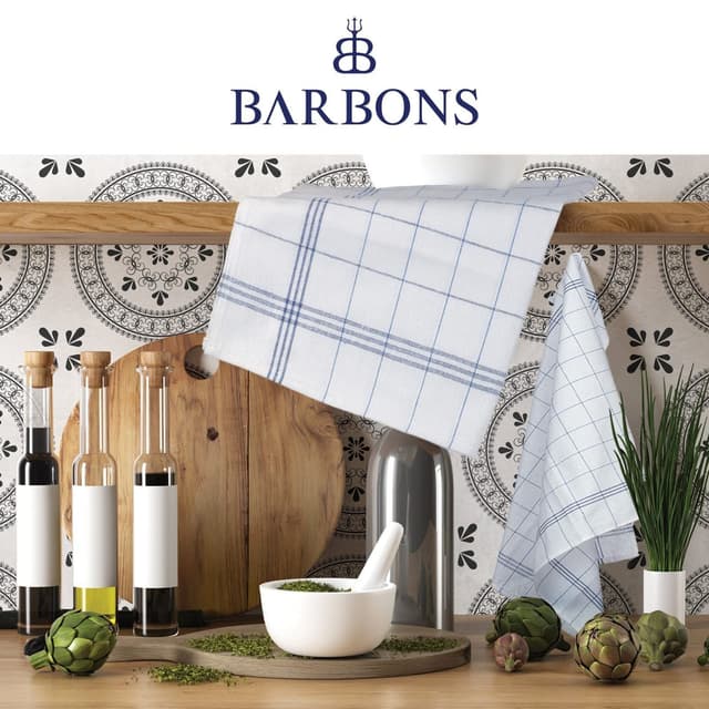 BARBONS Premium Baumwoll-Geschirrtücher Schwarz - Allzweck & Trockentuch