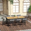 Outsunny Gartentisch 8 Personen Aluminium Kunststoff Natur Schwarz Bild 2
