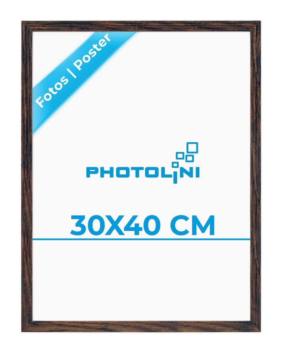 PHOTOLINI Bilderrahmen Modern Eiche Dunkel mit Acrylglas - Bild 2