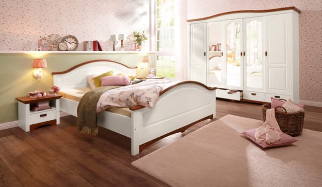 Home Affaire Schlafzimmer-Set "Konrad" - Weiß/Kirschbaumfarben
