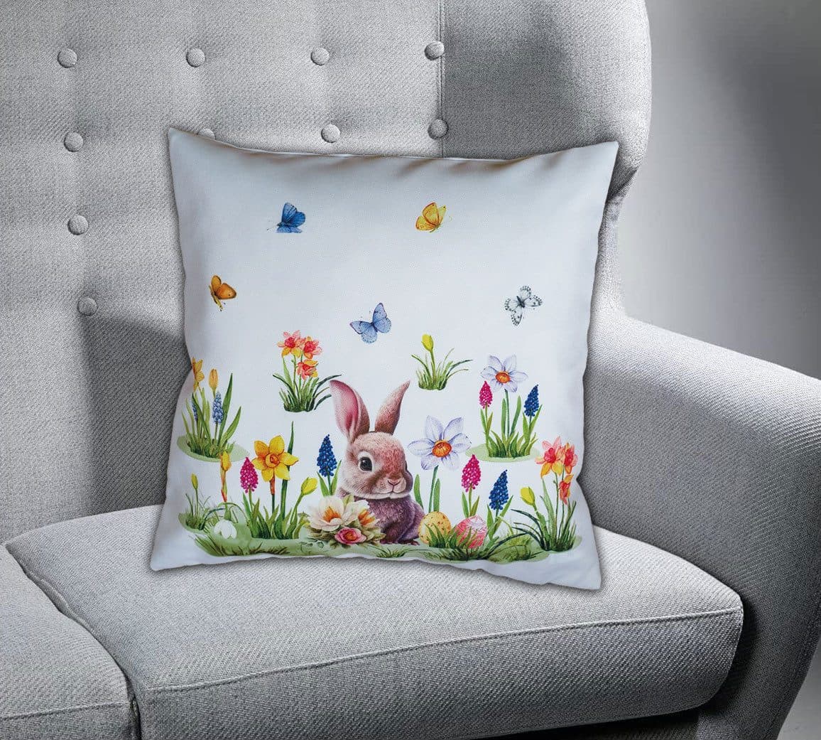 texpot Kissenhülle Osterhase Blumenwiese Ostern Frühling - Bild 2