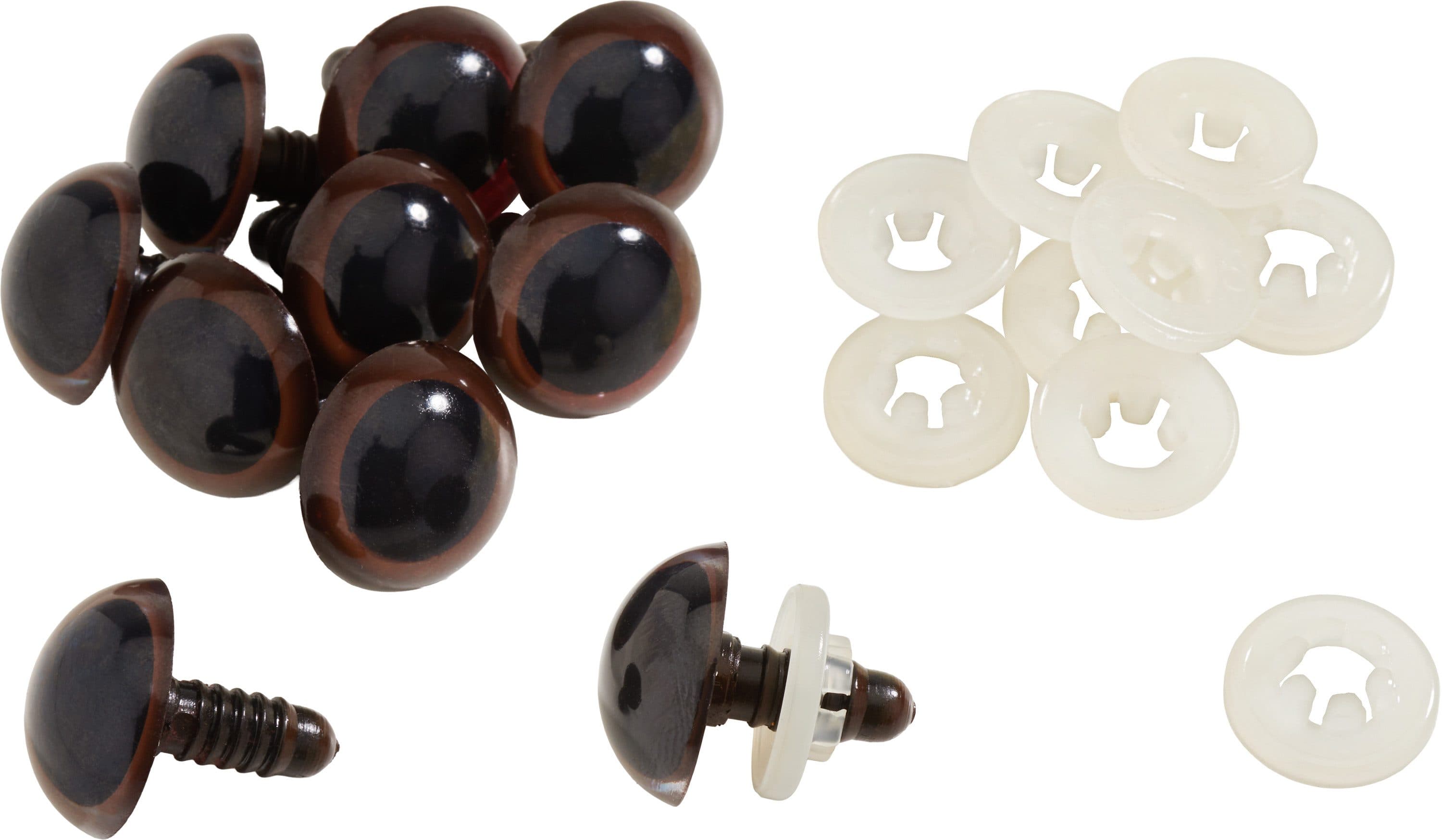 Rayher Bären-/Tieraugen zum Feststecken 18 mm Kunststoff