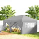 Outsunny Faltpavillon Grau 590x295cm mit 6 Seitenwänden UV-Schutz Bild 2