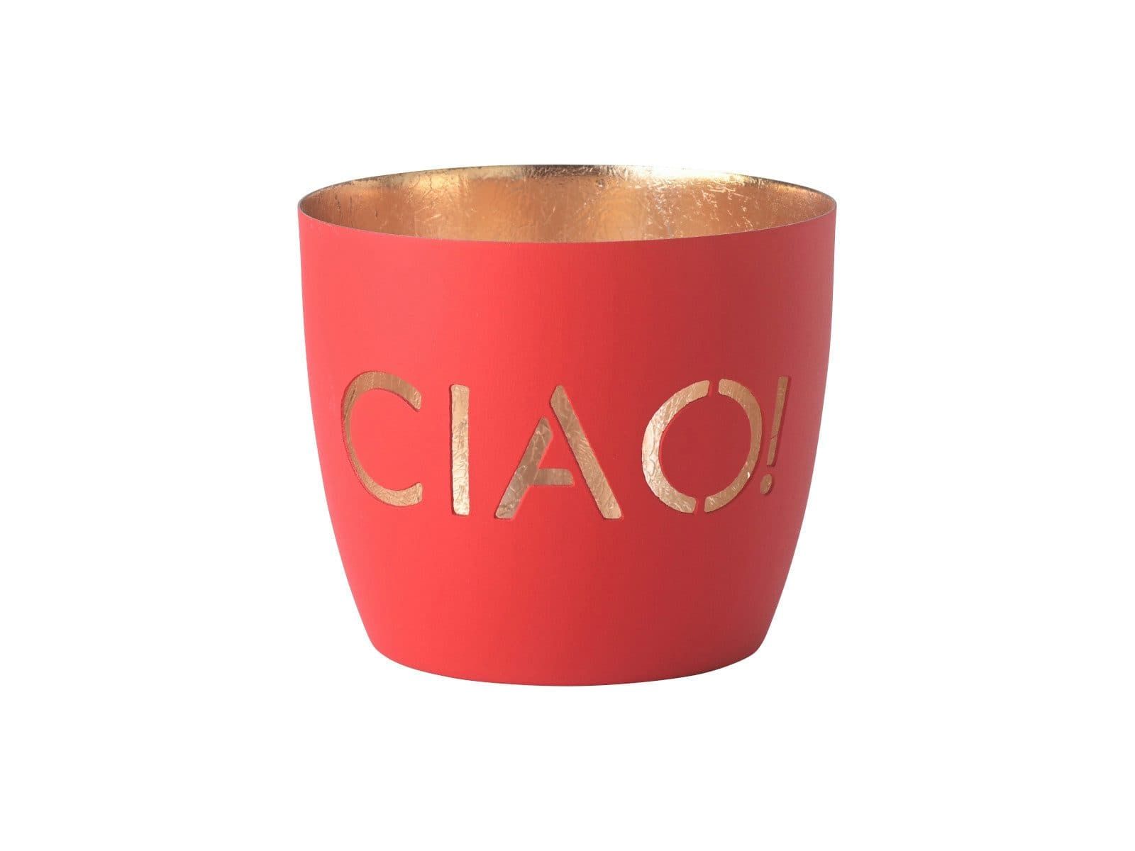 Giftcompany Windlicht Madras Ciao! Neonrot Gold