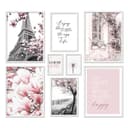 ARTFAVES Poster Set Spring in Paris 8-tlg. Rosa Schwarz Weiß Modern Bild 2