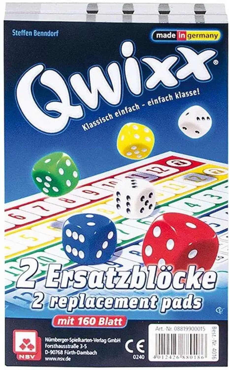 Cartamundi Qwixx Ersatzblöcke 2er Pack Original