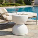 Flieks runder Beistelltisch MgO Terrazzo Weiß Outdoor Bild 2