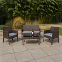 HTI-Living Garten-Essgruppe 4-teiliges Polyrattan Lounge-Set Bild 2
