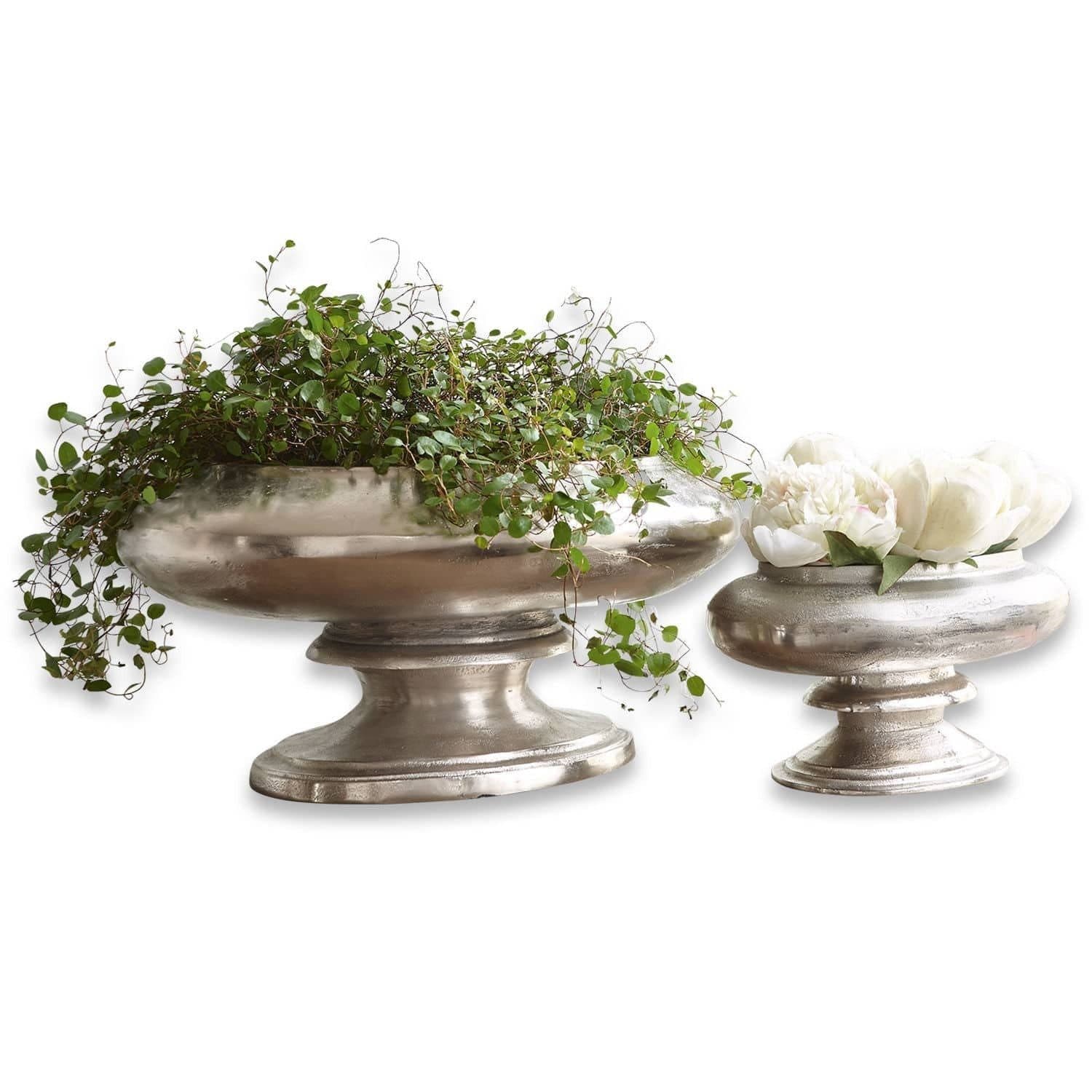 Mirabeau Tischvase Vase 2er Set Loyère Silber Aluminiumguss - Bild 2