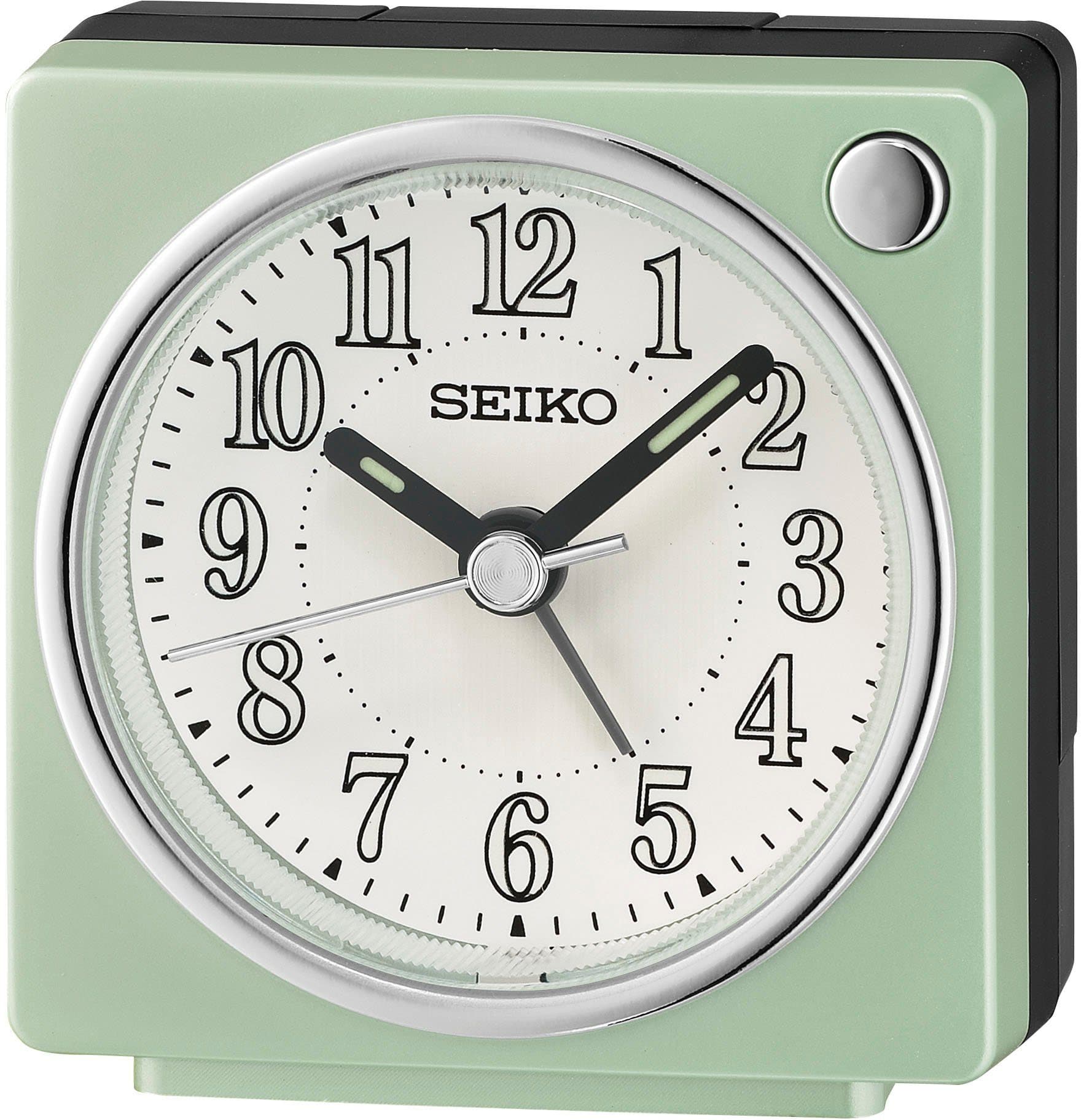 Seiko Quarzwecker QHE197M Reisewecker Schlafzimmer Leuchtzeiger Piepalarm