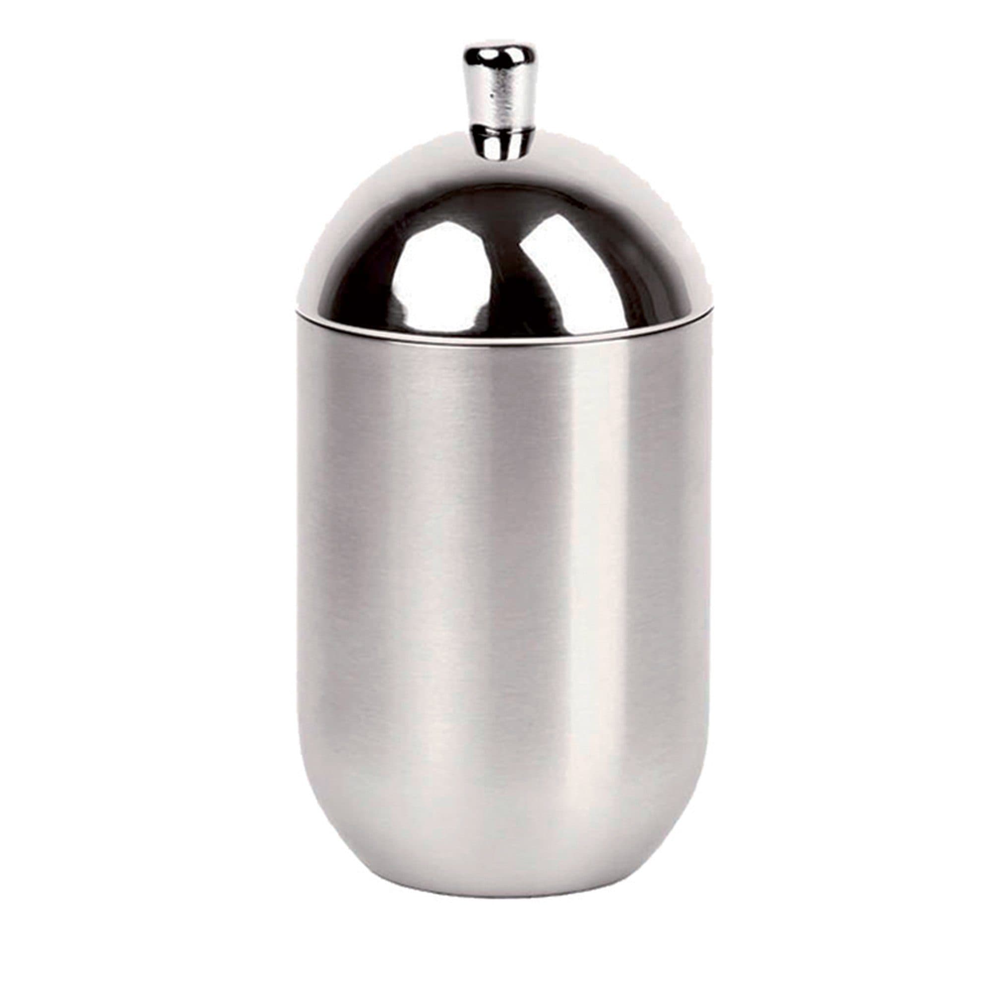 houseproud Badorganizer Round Steel Kosmetikdose Silber Gebürstet