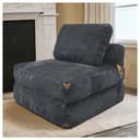 BBG Loungesofa Schlafsessel 1-Sitzer Grau mit Seitentaschen Bild 2