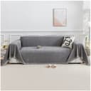 Qelus Chenille Sofaüberwurf Grau Polyestermischung Bild 2