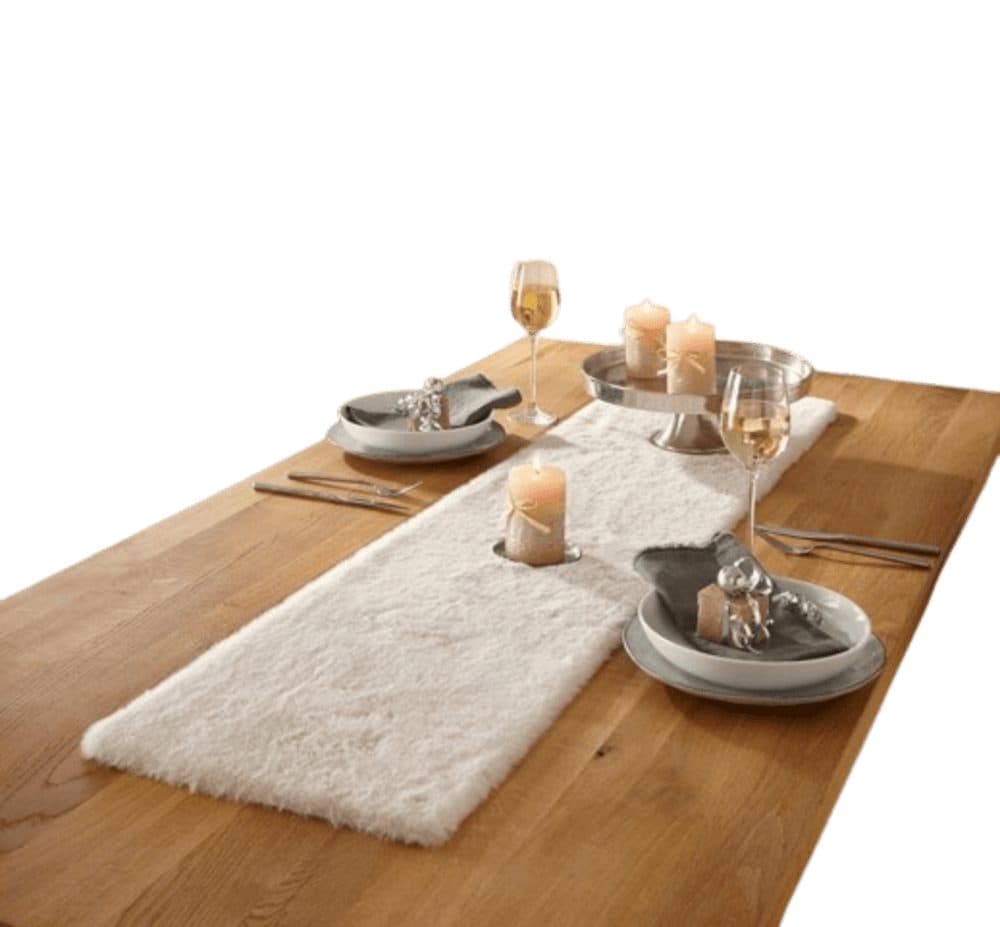 Home-trends24.de Tischläufer Kunstfell Creme Weihnachtsdeko - Bild 2