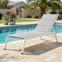 Outsunny Sonnenliege Aluminium 6-fach verstellbar Hellgrau Bild 2