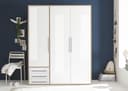 Schlafkontor Lyss Drehtürenschrank Weiß Eiche Sonoma Bild 2