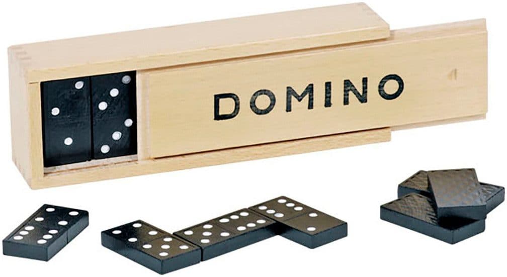 Goki Spiel Domino im Holzkasten, Familienspiel