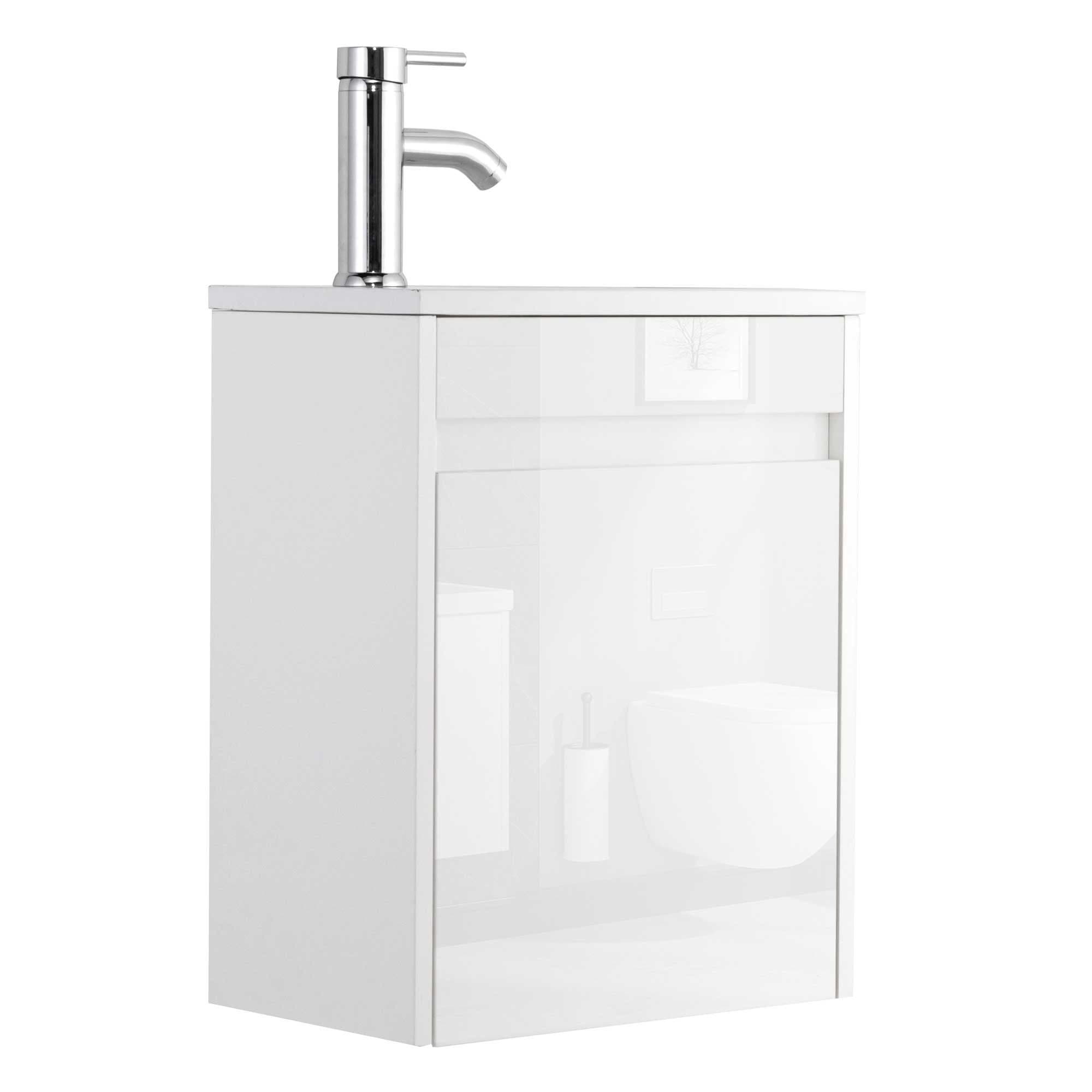 UEV Waschtisch-Set mit Unterschrank und Harzbecken, 40,6 cm, weiß - Bild 2