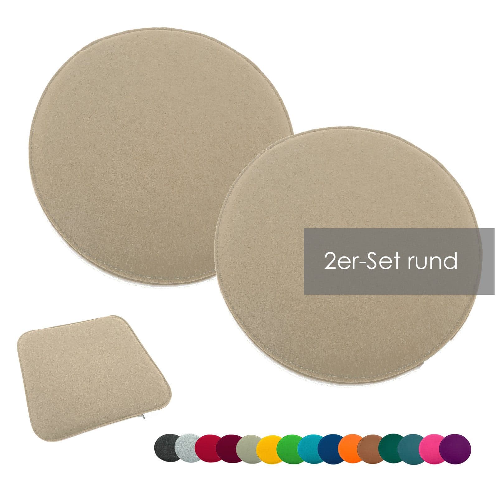 heimtexland Sitzkissen Filz Beige Indoor Outdoor Abwaschbar - Bild 2