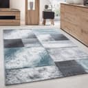 Carpettex Frisé-Teppich Kariert Design, Läufer, 13 mm, Kurzflor Konturenschnitt Bild 2