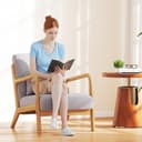 HOMCOM Relaxsessel Grau mit Armlehne und 3 Kissen Bild 2