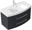 Magnolia Home Waschtisch Bella 100 mit runder Front SoftClose grafit matt Bild 2