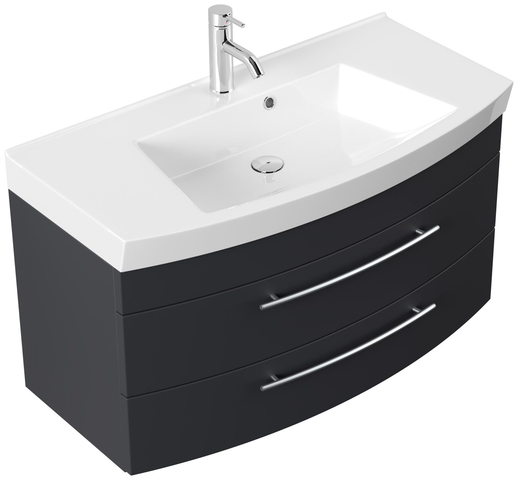 Magnolia Home Waschtisch Bella 100 mit runder Front SoftClose grafit matt - Bild 2