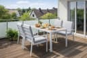 MeXo Gartenlounge-Set Aluminium Outdoor 5-tlg. Polywood Tisch & Auflagen Bild 2