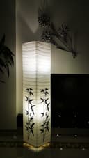 TRANGO LED Stehlampe 1216L Modern Design Reispapier Bambus Bild 2
