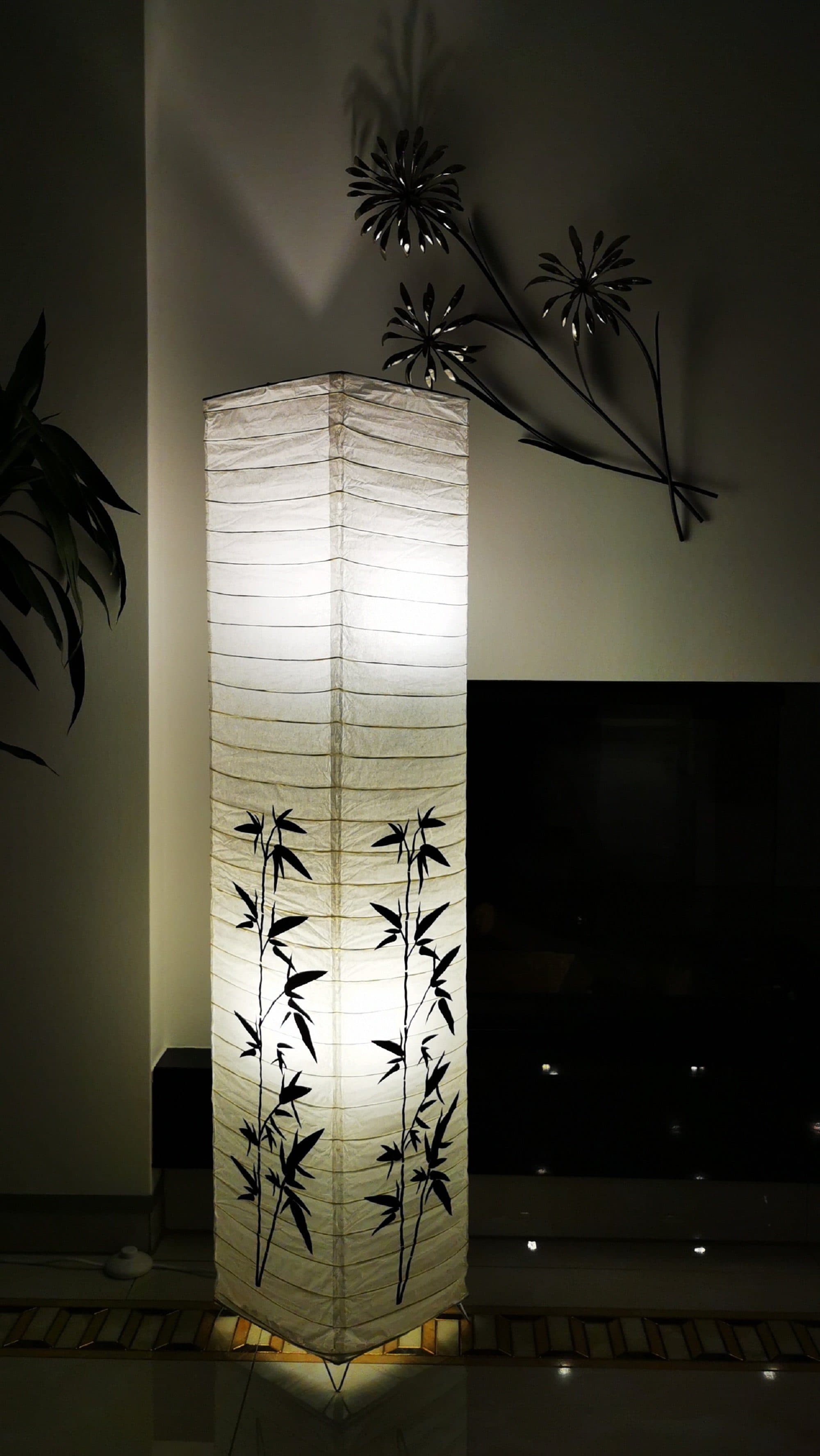 TRANGO LED Stehlampe 1216L Modern Design Reispapier Bambus - Bild 2