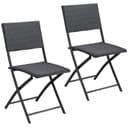Casaria Klappstuhl Rom 2er Set Polyrattan Klappbar 120kg Bild 2
