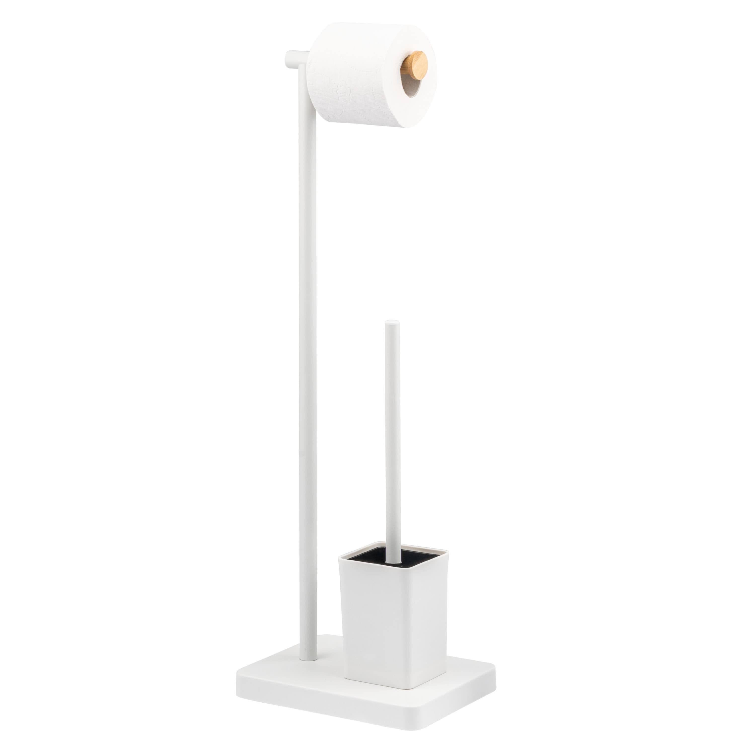 bremermann WC-Garnitur 2in1 Stand-WC-Rollenhalter weiß/Bambus - Bild 2
