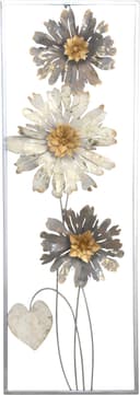 HOFMANN LIVING AND MORE Wanddekoration Silber Metall Blumenmotiv Bild 2