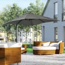 Outsunny Ampelschirm Grau 245x245 cm mit Kurbel und Neigung Bild 2