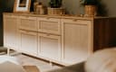 Furn.Design Sideboard Niran mit Bast-Dekor und Massivholz-Füßen Bild 2