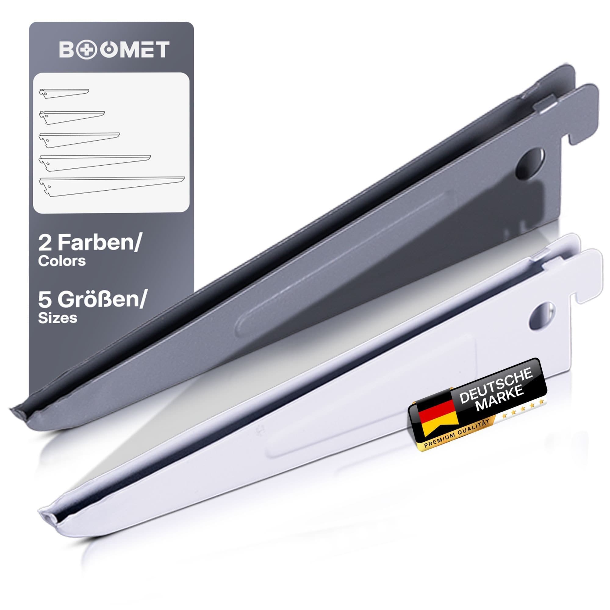 BOOMET Wandregalhalter 2-reihig Weiß Stahl Regalträger - Bild 2
