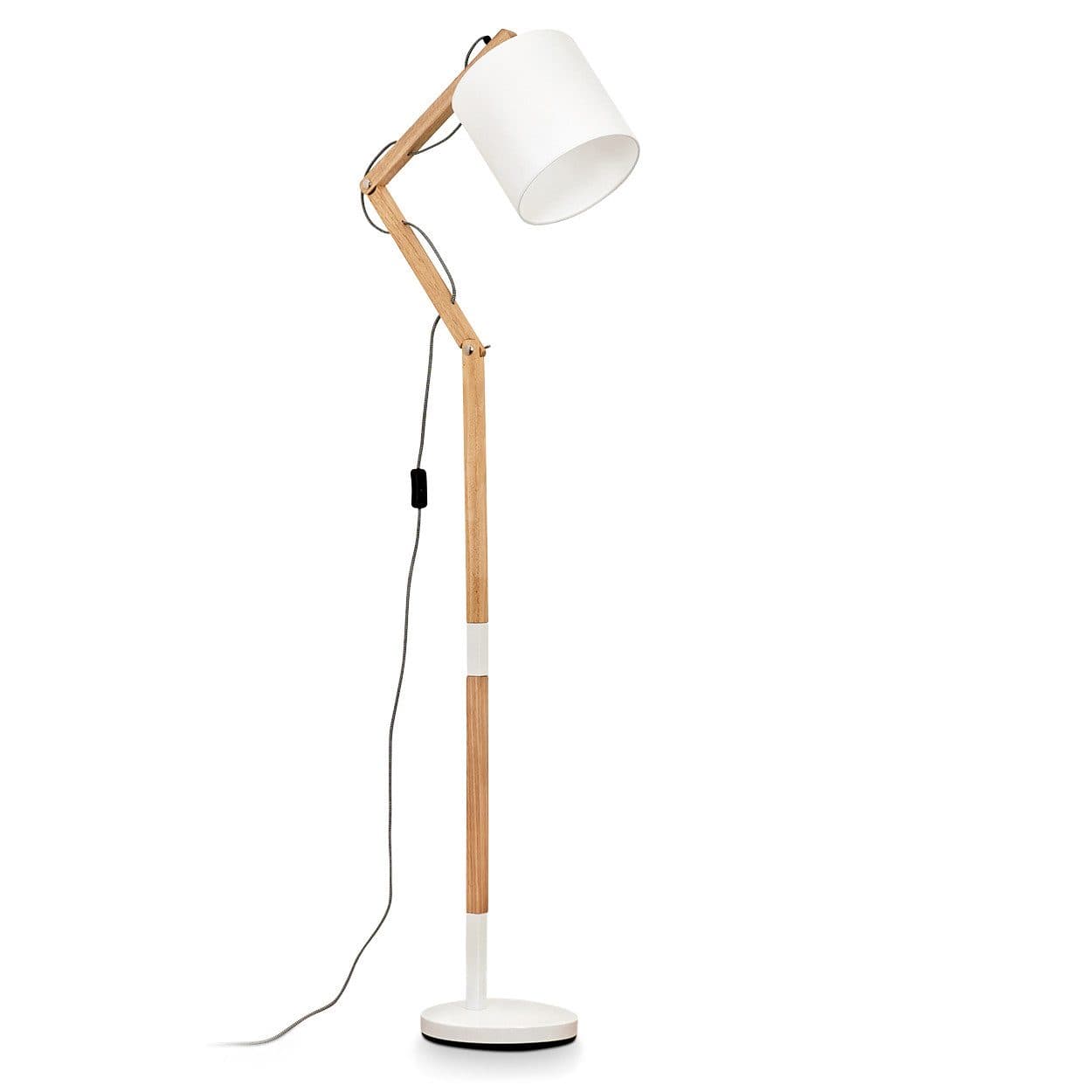hofstein Stehlampe Weiß Skandinavisch Metall/Stoff/Holz - Bild 2
