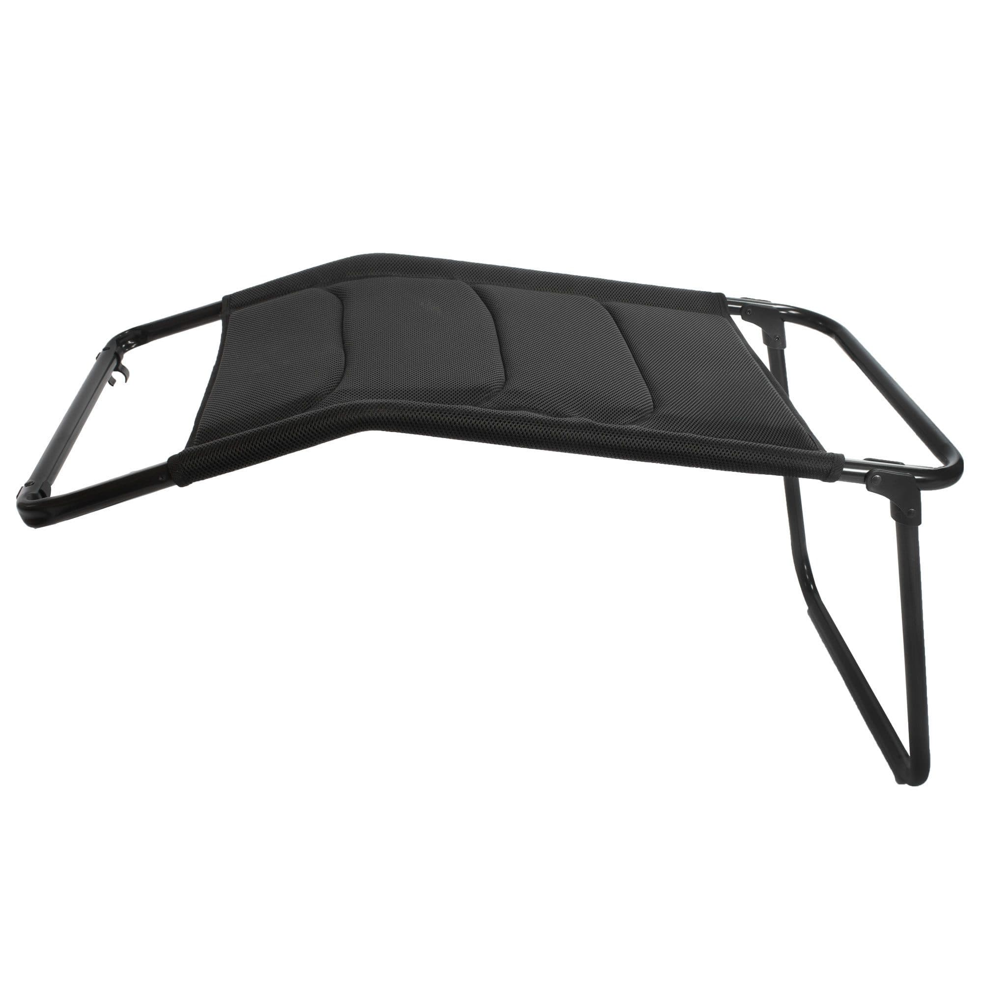 osoltus Fußablage für Campingsessel Schwarz Aluminium Soft Touch