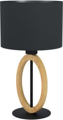 EGLO Tischleuchte BASILDON 1 Tischlampe Stahl Holz Textil Nachttischlampe Bild 2