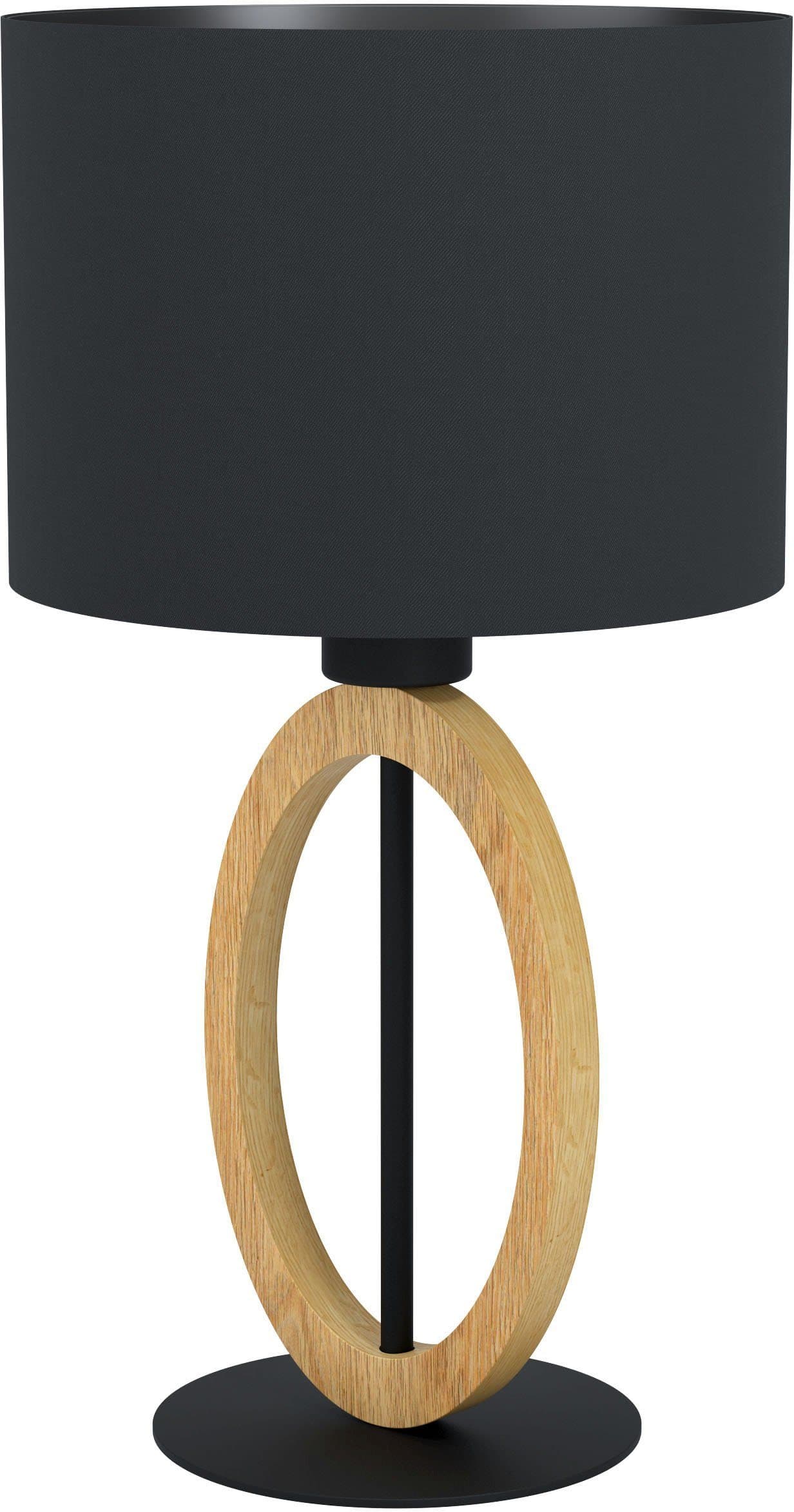 EGLO Tischleuchte BASILDON 1 Tischlampe Stahl Holz Textil Nachttischlampe - Bild 2