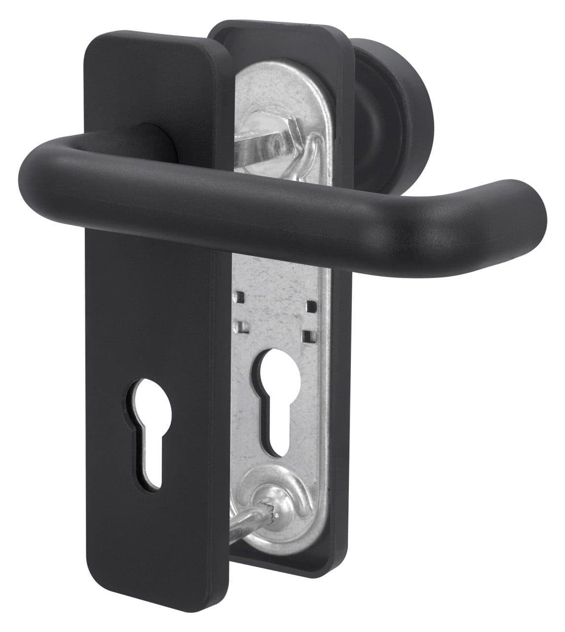 Alpertec Feuerschutzgarnitur Drücker/Knopf Kunststoff Schwarz