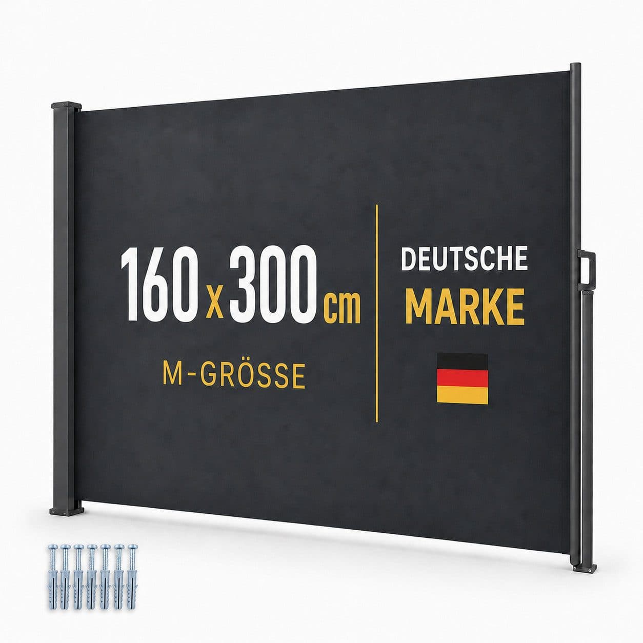 Onbest Seitenmarkise Sichtschutz Grau UV-beständig Wasserabweisend - Bild 2